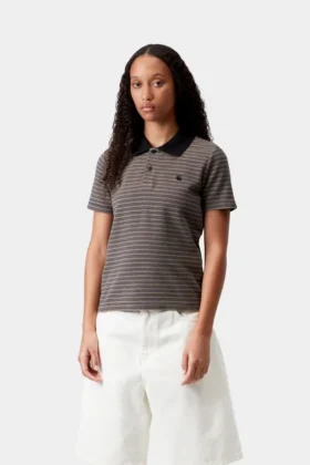 Polo à manches courtes Dion Stripe pour femme