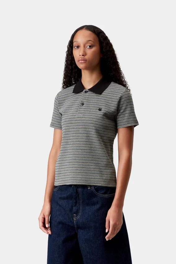 Polo à manches courtes Dion Stripe pour femme Polo à manches courtes Dion Stripe pour femme